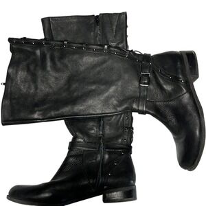 Classic Black Leather Mid-Calf Women's Boots